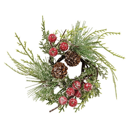 Icy Memories Mixed Pine & Berries Candle Ring - 1.5"