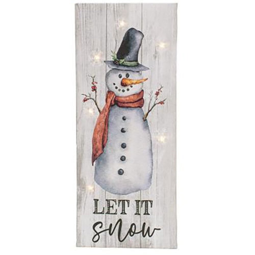Let it Snow Snowman Lighted Canvas