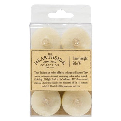 6/Pkg Ivory Timer Tealights
