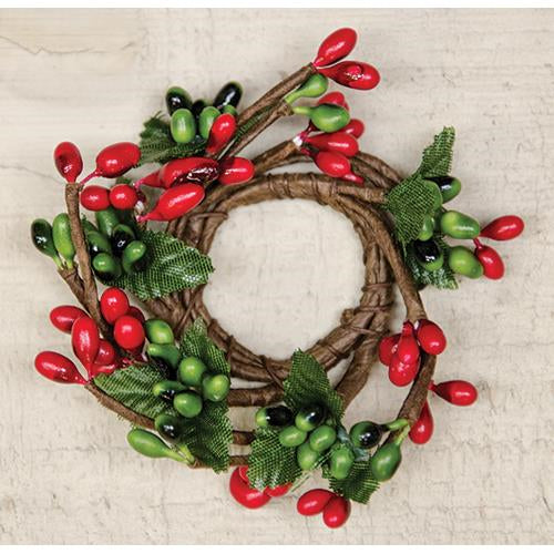 Mini Pip Berry Ring Red and Green 1"
