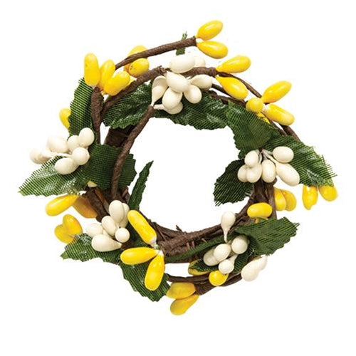 Mini Pip Berry Ring Yellow & Cream 1"