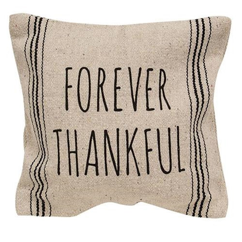 Forever Thankful Striped Natural Pillow