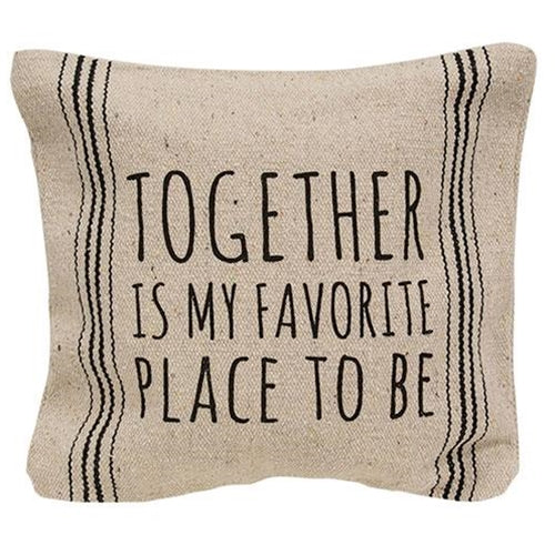 Together Is My Favorite Striped Natural Pillow