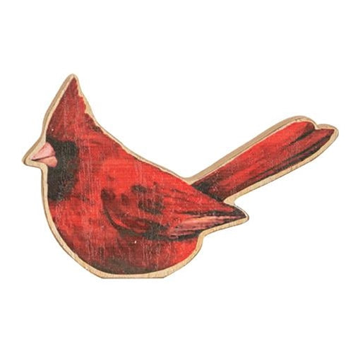 Chunky Wood Cardinal Sitter