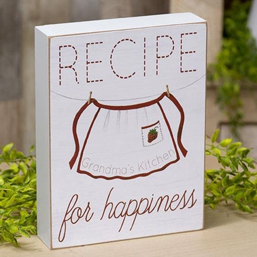 Recipe for Happiness Box Sign
