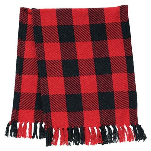 Red & Black Buffalo Check Runner 14"x52"
