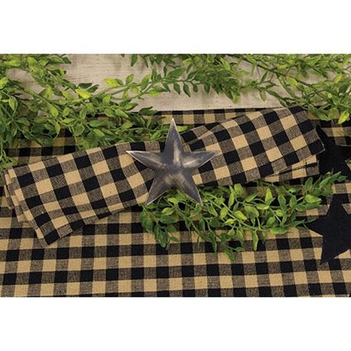 Black & Tan Check Fabric Napkin