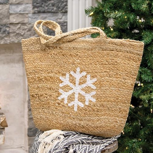 Snowflake Jute Tote