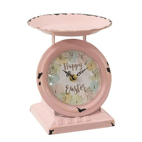 Vintage Happy Easter Pink Old Town Scale Clock