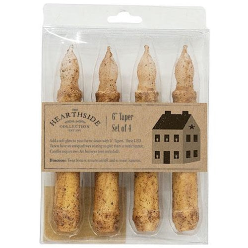 4/Pkg Burnt Ivory LED Tapers