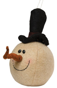 Fabric Snowman Head Ornament