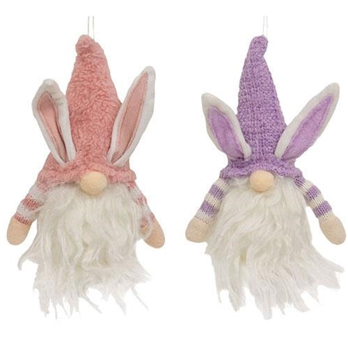 Striped Gnome Easter Bunny Ornament 2 Asstd.