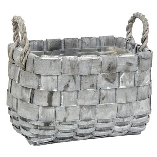 2/Set Rectangle Graywashed Planter Baskets
