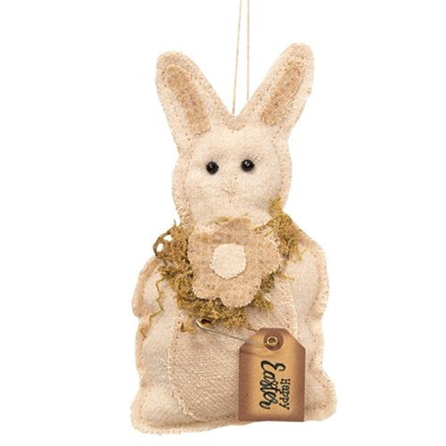 Happy Easter Flower Bunny Ornament