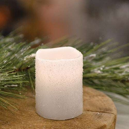 White Frosty Timer Votive 2" x 2.5"