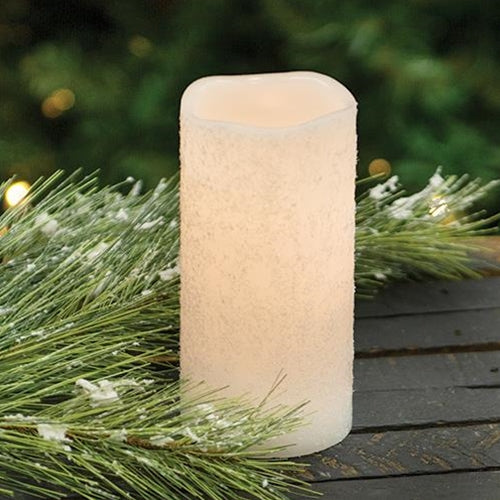 White Frosty Timer Pillar 3" x 6"
