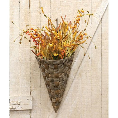 hanging wicker basket planter Hanging Cornucopia Basket Large