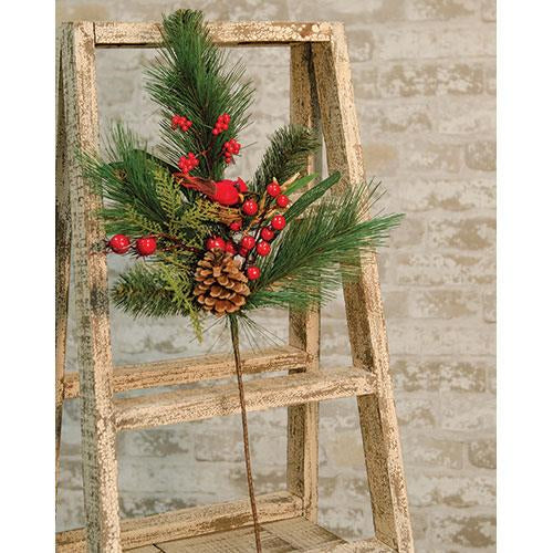 Woodland Cardinal Pine Spray 24"
