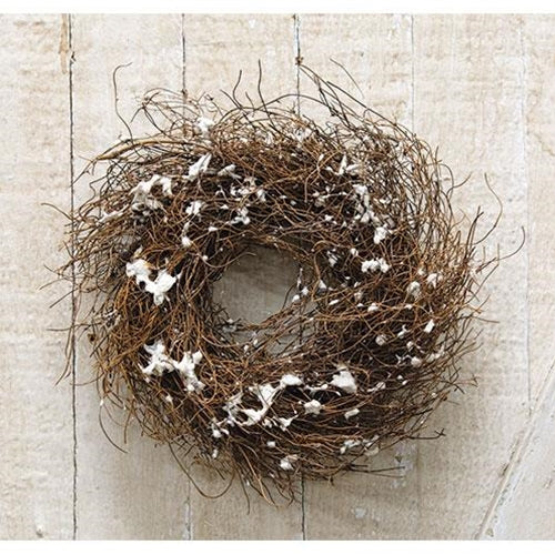 Snowy Angel Hair Vine Wreath 8"