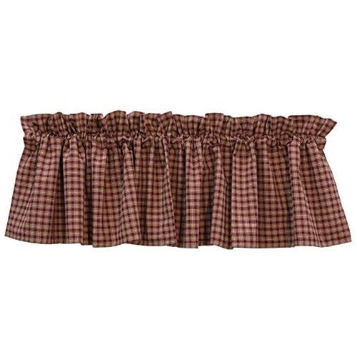 Burgundy Plaid Valance 14x72