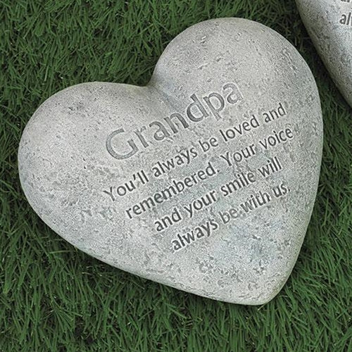 Grandpa Cement Heart Memorial