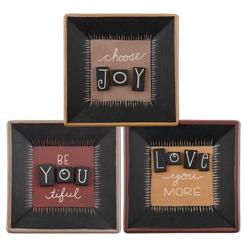 *Choose Joy Square Plate 3 Asstd.