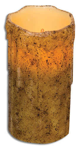 Burnt Ivory Drip Pillar 6"