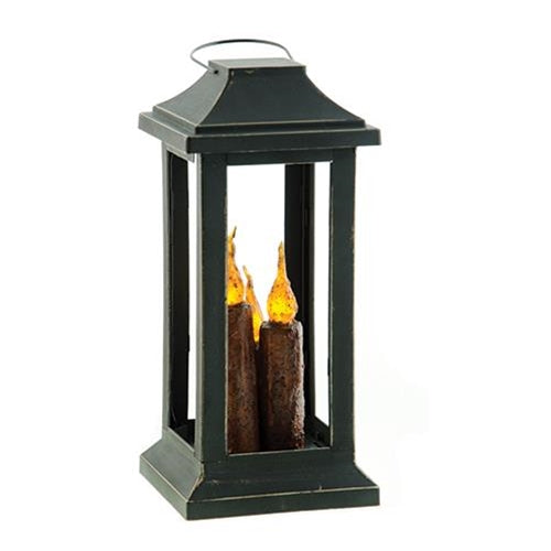 Burnt Mustard Three Taper Lantern 10 inch