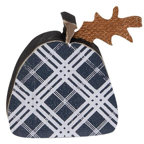 2/Set Black Plaid Freestanding Pumpkins