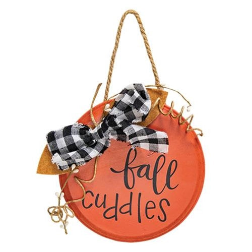 Sweater Weather Round Hanging Sign w/Burlap Bow 3 Asstd.