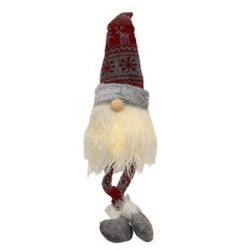 Nordic Snowflake Dangle Leg Gnome w/LED Lights 2 Asstd.