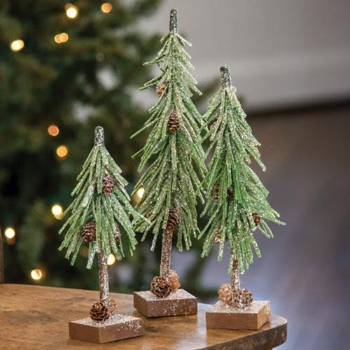 Glittered Pinecone Tree 10"
