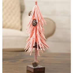 Pink Glittered Foamy Needle Pinecone Tree - 10"H