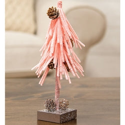 Pink Glittered Foamy Needle Pinecone Tree - 8"H