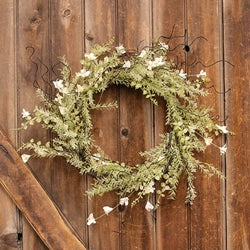 White Lobelia Wreath 10"