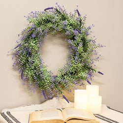 Golden Trumpet & Lavender Wreath - 20"