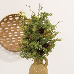 Soft Touch Cedar & Pine Cone Bush - 20"