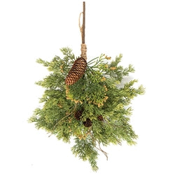 Soft Touch Cedar & Pine Cone Teardrop - 18"