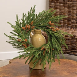 Soft Touch Austrian Pine Candle Ring - 6"