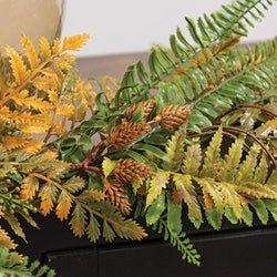 Fall Wetland Fern & Wheat Garland - 4 Ft.