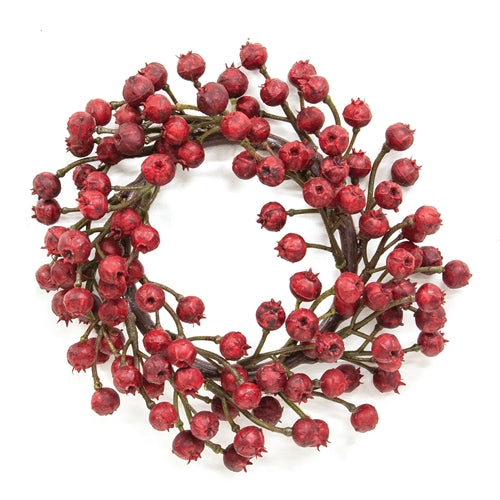 Soft Touch Red Berry Candle Ring - 3.5"