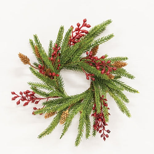 Soft Touch Austrian Pine & Berry Candle Ring - 2"