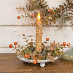 Gleaming Fall Eucalyptus & Berries Candle Ring - 1.5"
