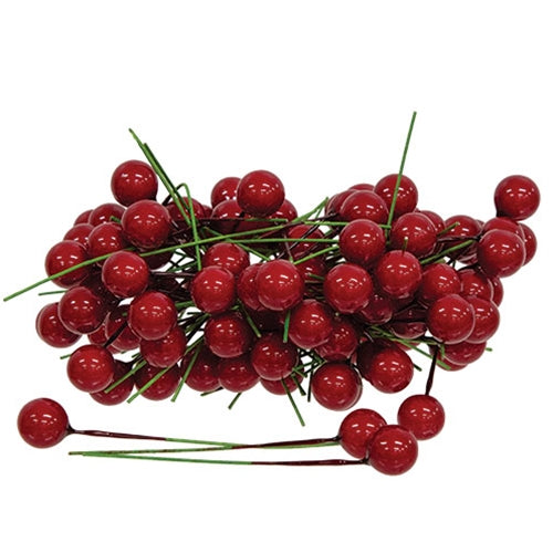 100/Pkg - Red Berry Sprigs - 1/4"