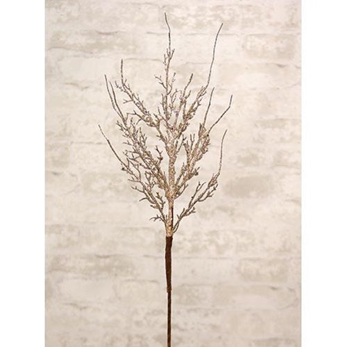 Glitter Twig Spray Platinum