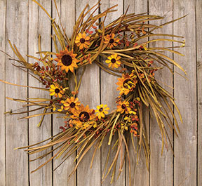 Grassy Sunflower Wreath