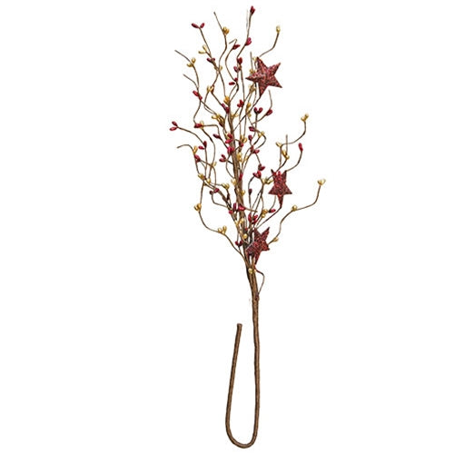 Holiday Stars Pip Spray Burgundy & Gold 24"
