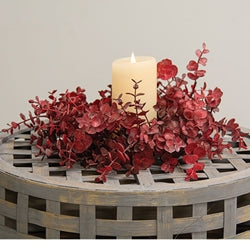 Baby Eucalyptus Wreath - Burgundy - 14"