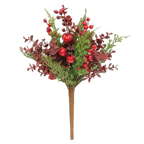 Maroon Eucalyptus & Berry Bush - 15"
