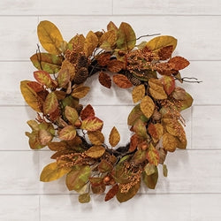 Whispering Fall Leaves Wreath - 22"